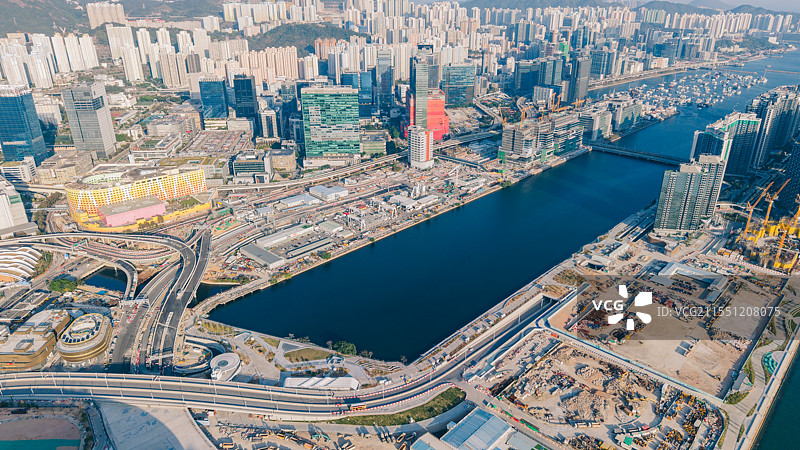 航拍香港启德新区图片素材