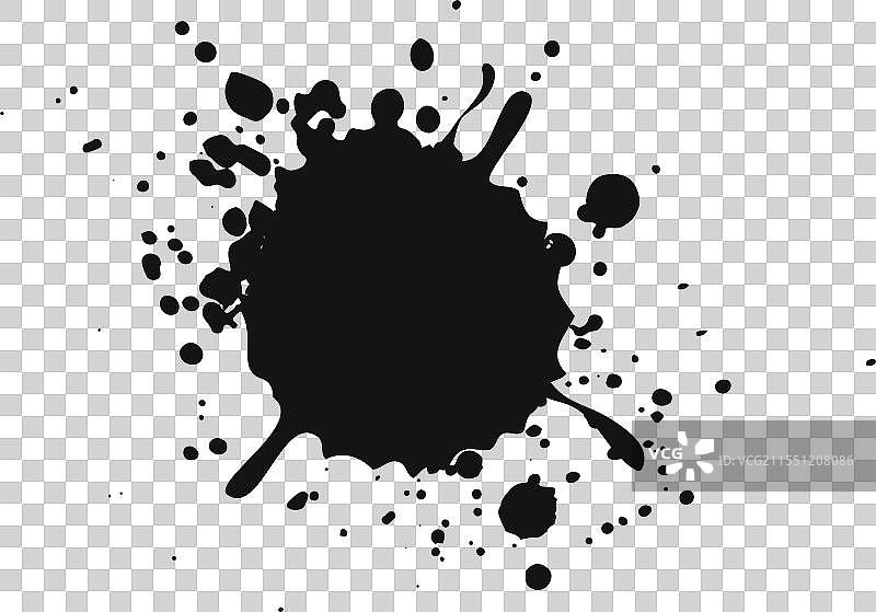 黑色墨水飞溅在一个背景上图片素材