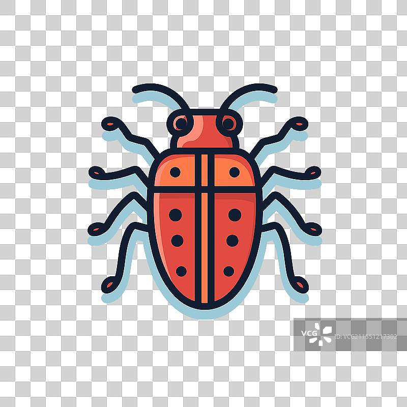 色彩斑斓的昆虫在浅色背景上图片素材