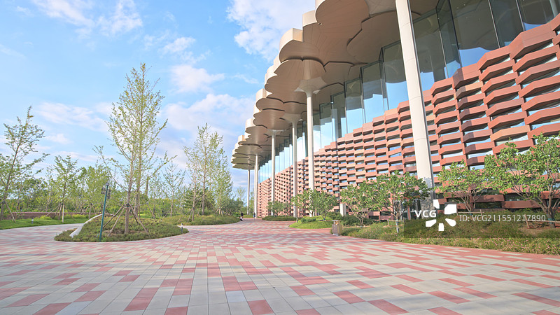 北京城市图书馆建筑外部日景图片素材