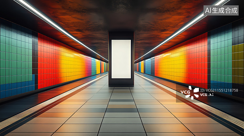 【AI数字艺术】地铁站的室内环境图片素材