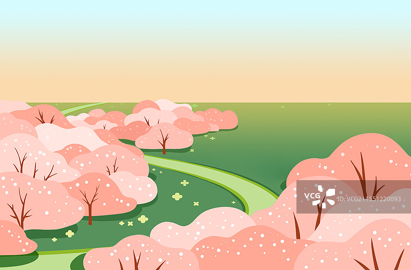 二十四节气-春天的春分樱花桃花园图片素材