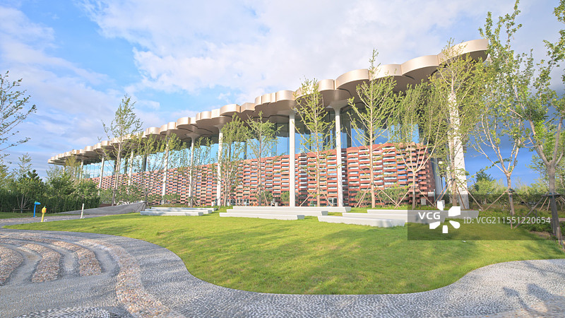 北京城市图书馆建筑外部日景图片素材