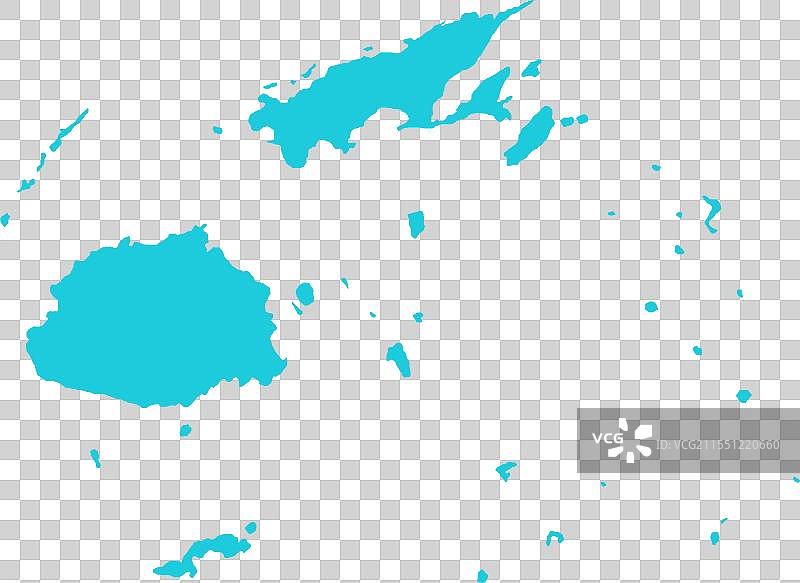 斐济蓝色国家边界地图图片素材