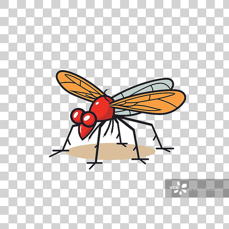 色彩斑斓的卡通蚊子形象图片素材