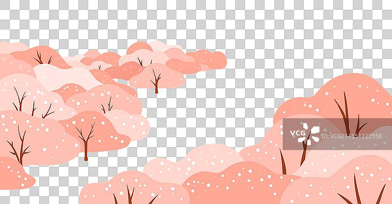 二十四节气-春天的粉色樱花桃花元素图片素材