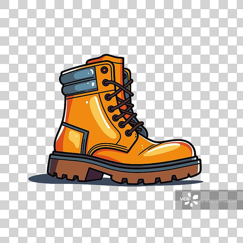 明亮的橙色工作靴，设计精美图片素材