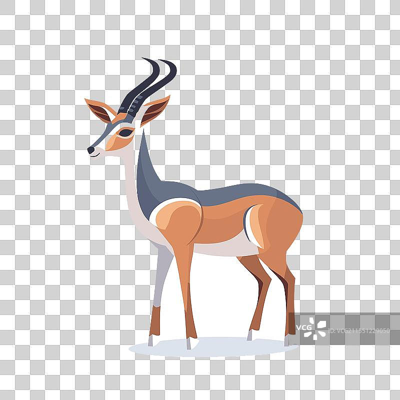 优雅站立的风格化羚羊图片素材