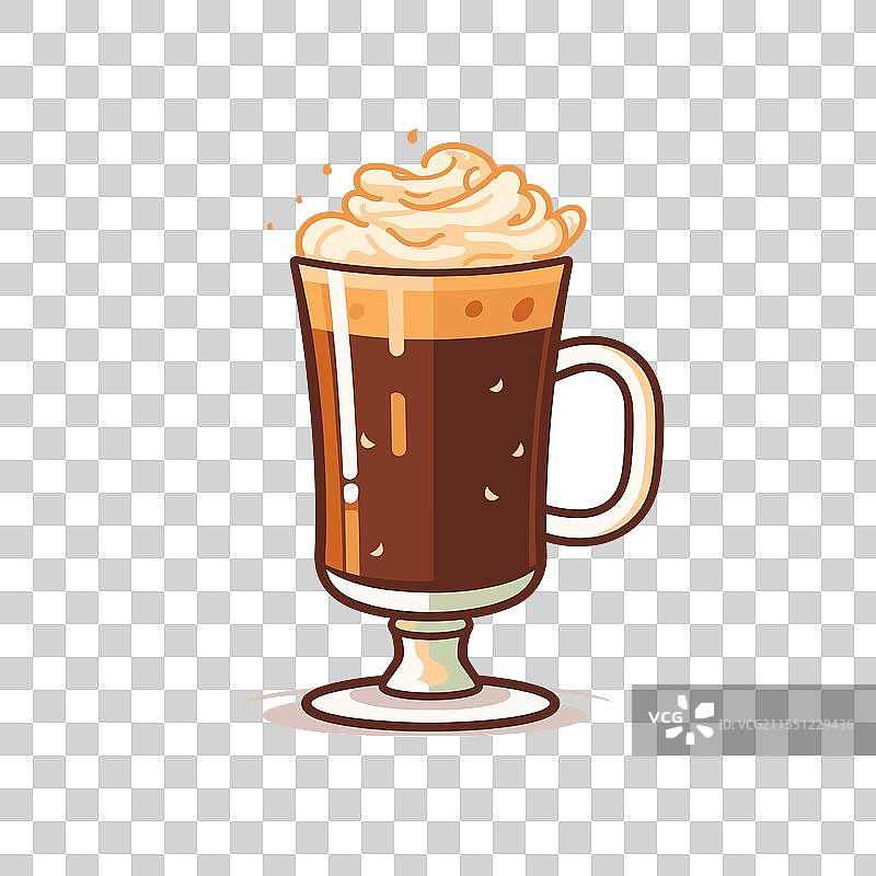 美味的咖啡饮品，上面覆盖着奶油图片素材