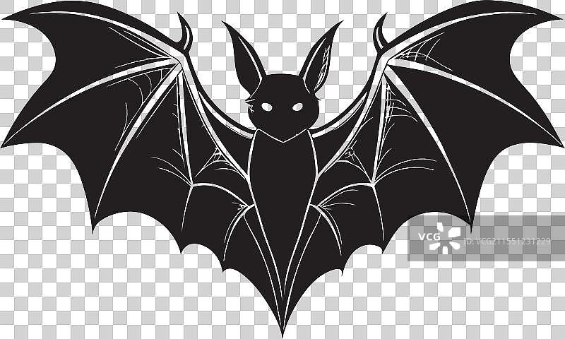 凶猛的飞行蝙蝠剪影图片素材