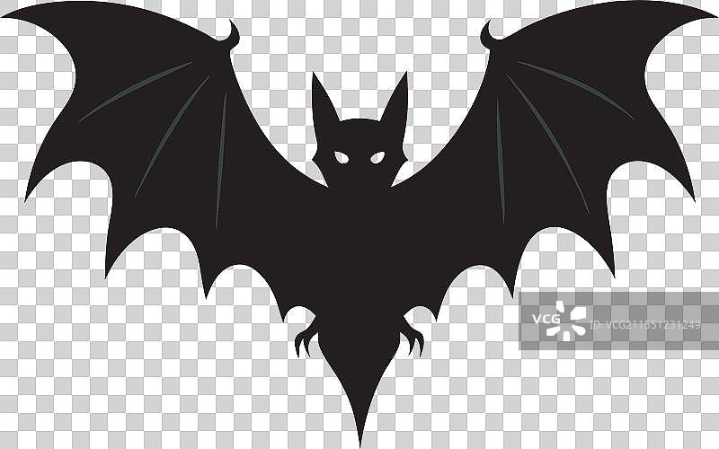 凶猛的飞行蝙蝠剪影图片素材