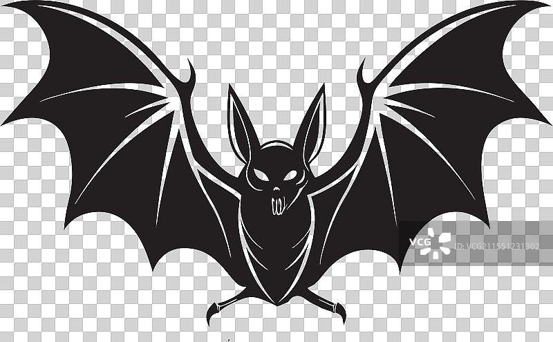 凶猛的飞行蝙蝠剪影图片素材