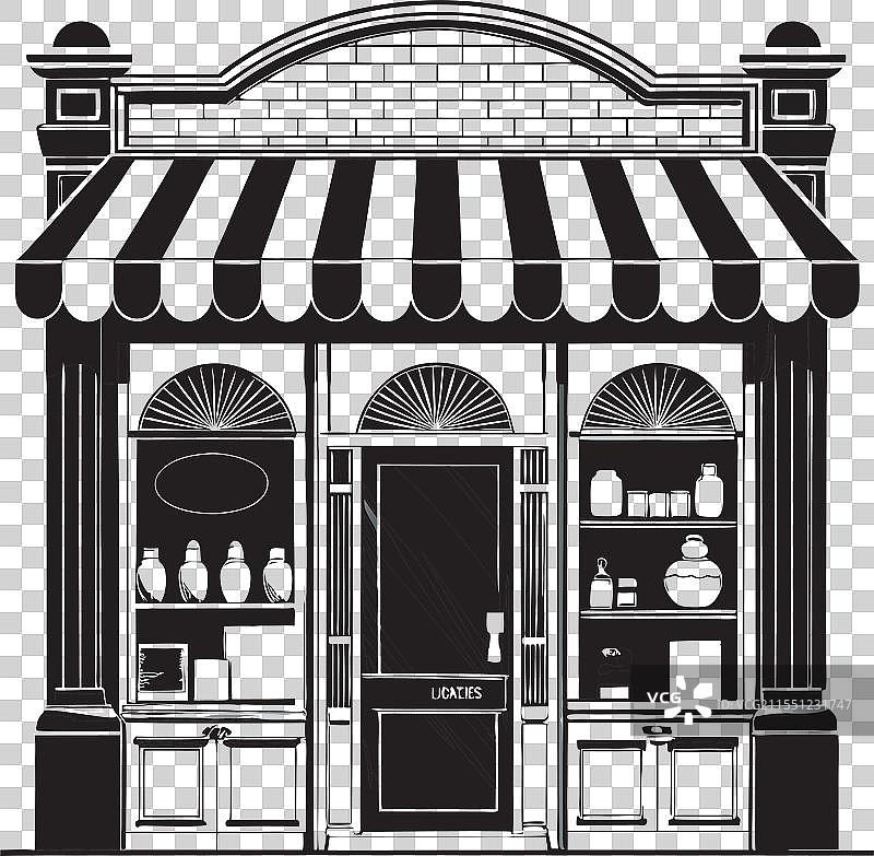 复古精品店铺 - 黑白艺术图片素材