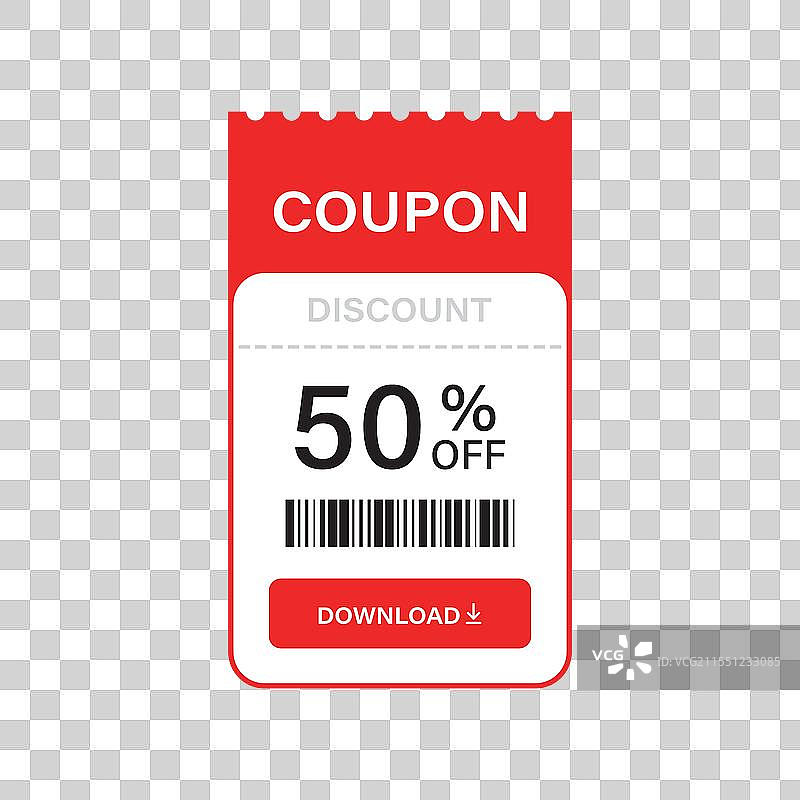 平面风格的礼品券图标，享受50%的折扣图片素材