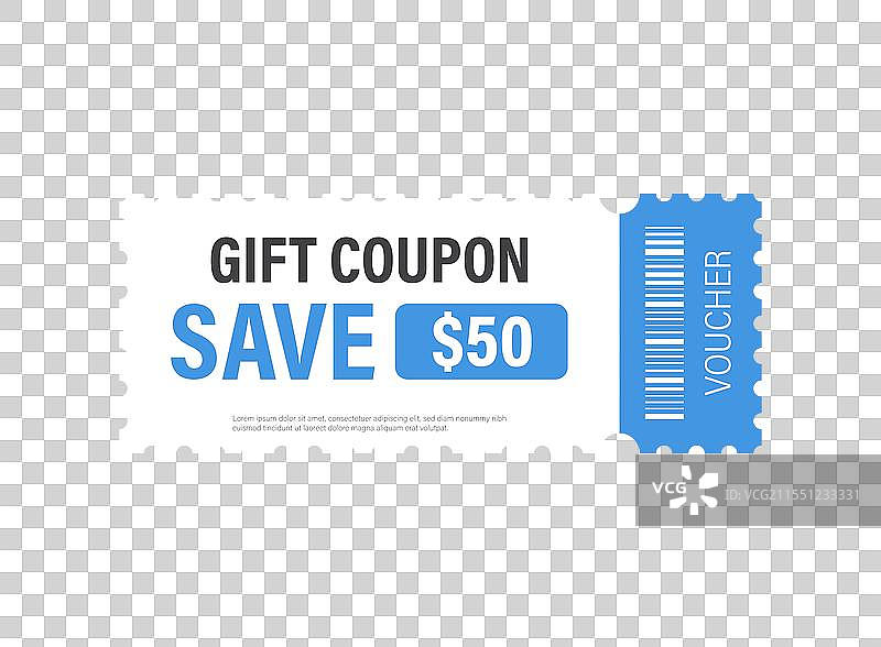 平面风格的礼品券图标，享受50%的折扣图片素材