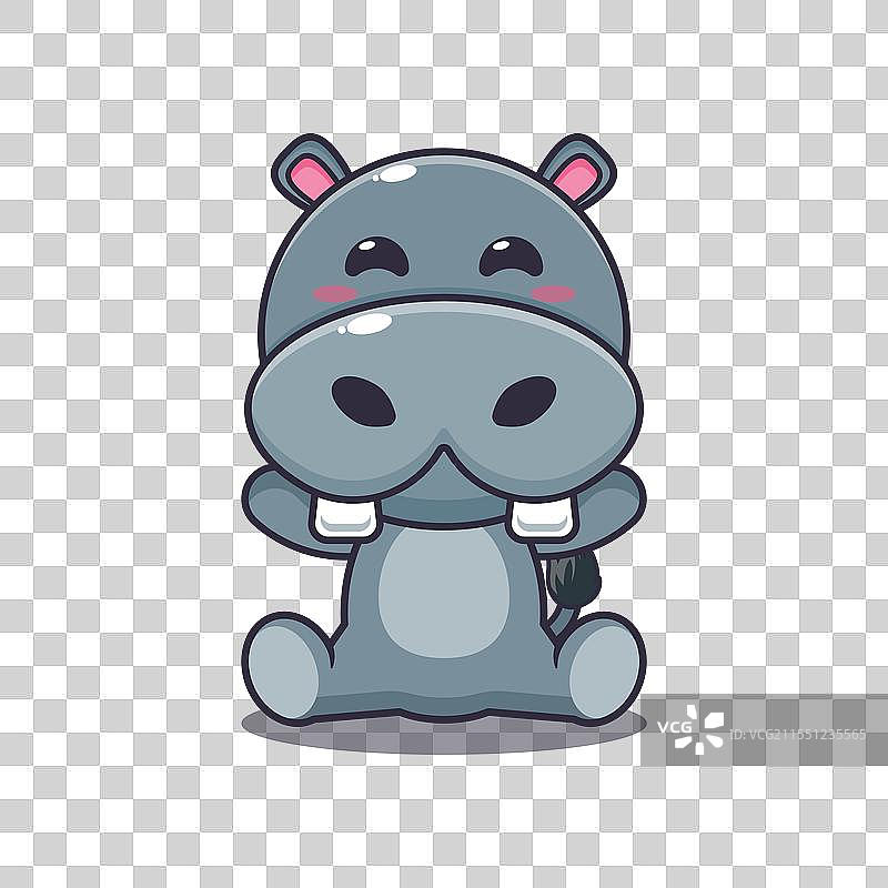 可爱的河马吉祥物卡通形象图片素材