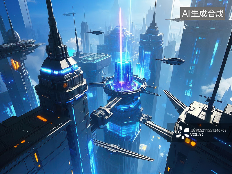 【AI数字艺术】外星基地的科幻景观图片素材