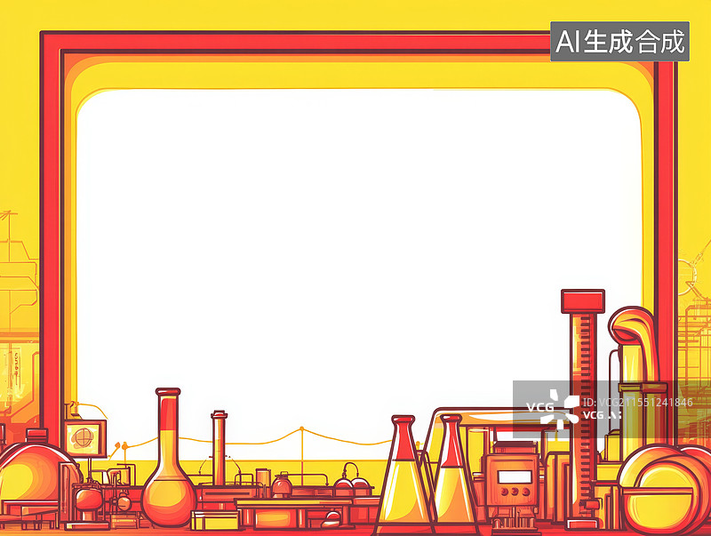 【AI数字艺术】实验室设备框架图2D卡通背景居下图片素材