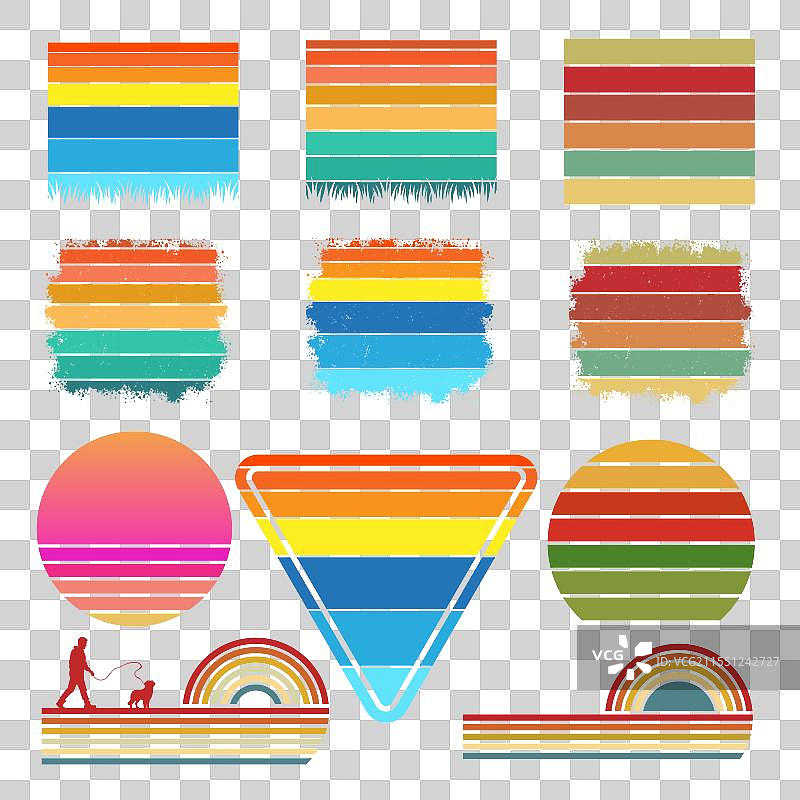 伯恩山犬复古剪影SVG套件图片素材