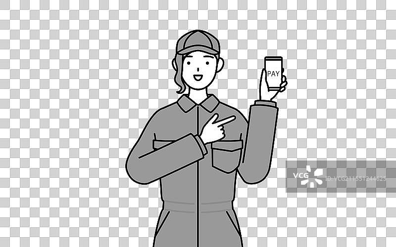 一位穿着工作服的女性机械师在推荐图片素材