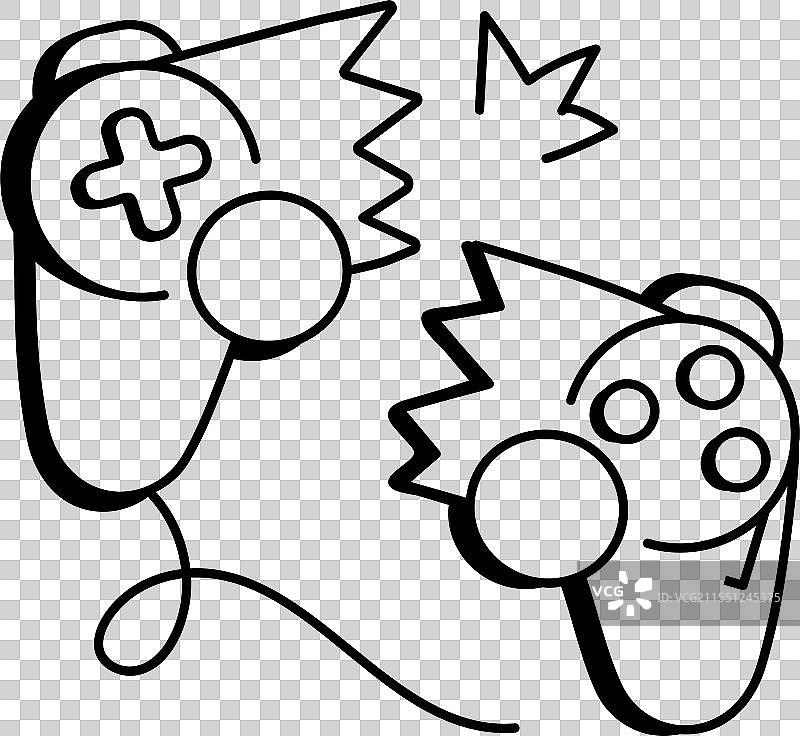 破损操纵杆的草图风格图标图片素材