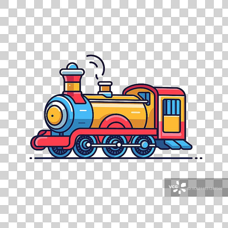 色彩斑斓的复古蒸汽火车设计图片素材