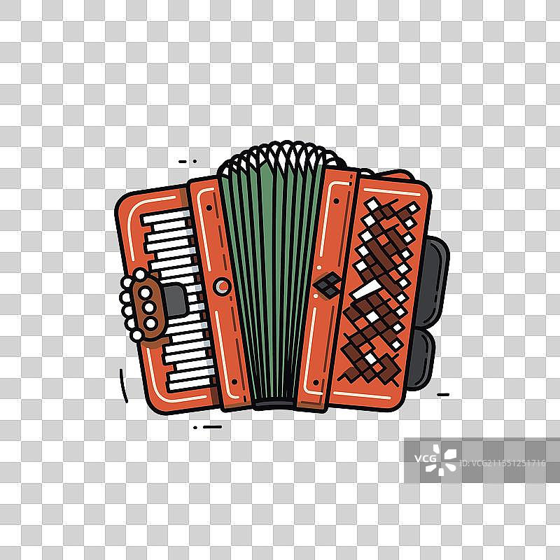 色彩斑斓的手风琴，带有复杂的设计细节图片素材