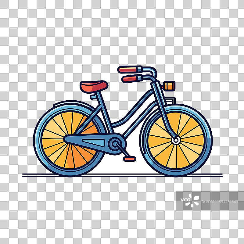 色彩斑斓的复古风格自行车图片素材