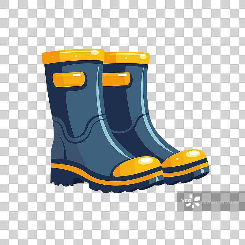 时尚雨靴，适合湿润的冒险活动图片素材