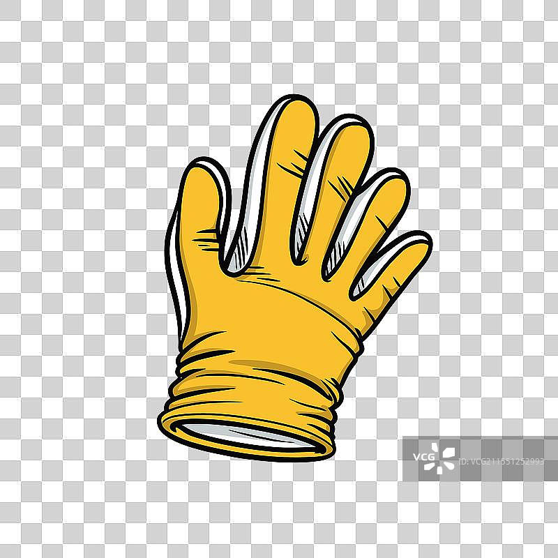 明亮的黄色厨房橡胶手套图片素材