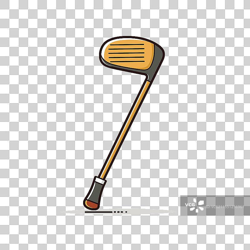 复古高尔夫球杆静静地放在地上图片素材