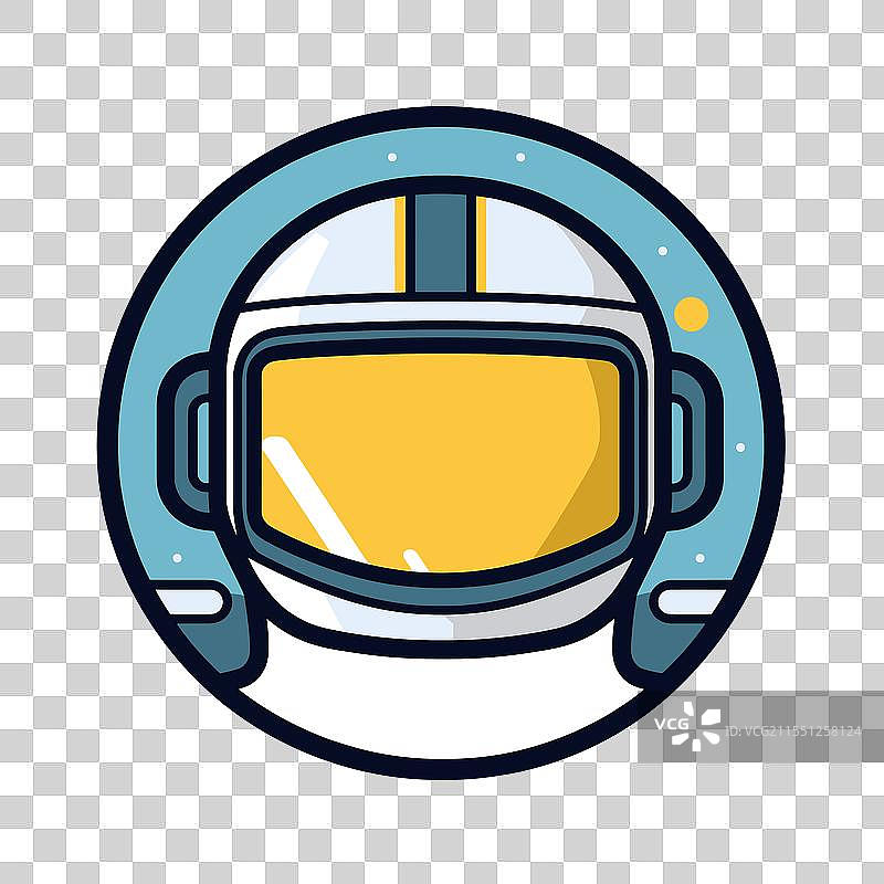 标志性的宇航员头盔设计，呈圆形格式图片素材