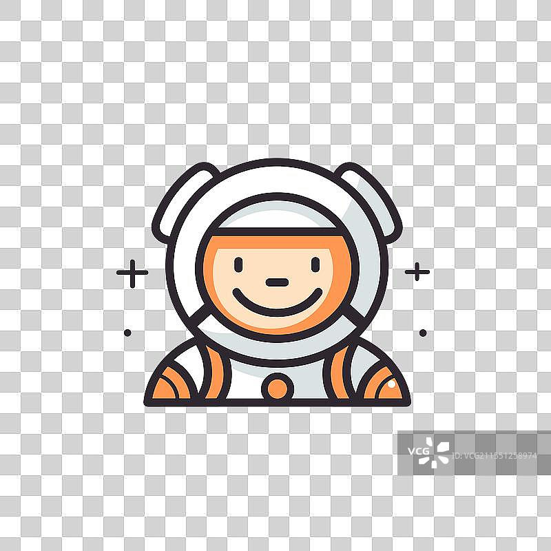 微笑的宇航员角色穿着太空服设计图片素材