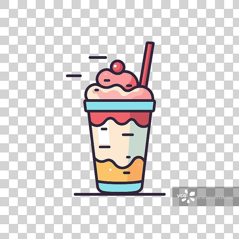 色彩缤纷的奶油樱桃甜点饮品图片素材