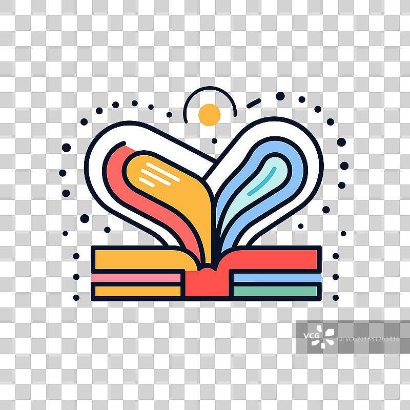 心形书籍象征着对阅读的热爱图片素材