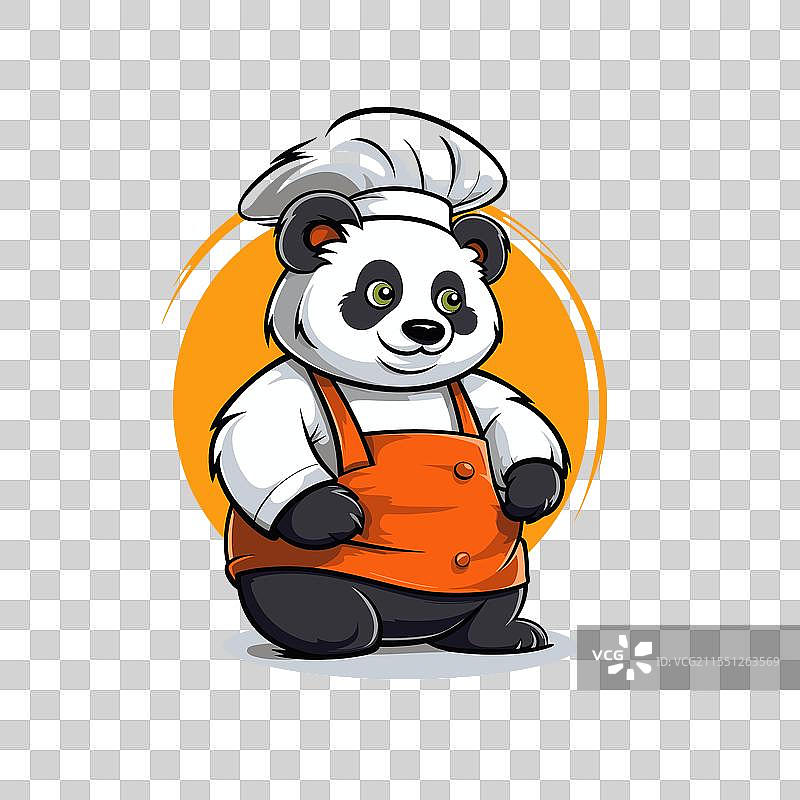 熊猫厨师用独特的风格准备美味佳肴图片素材