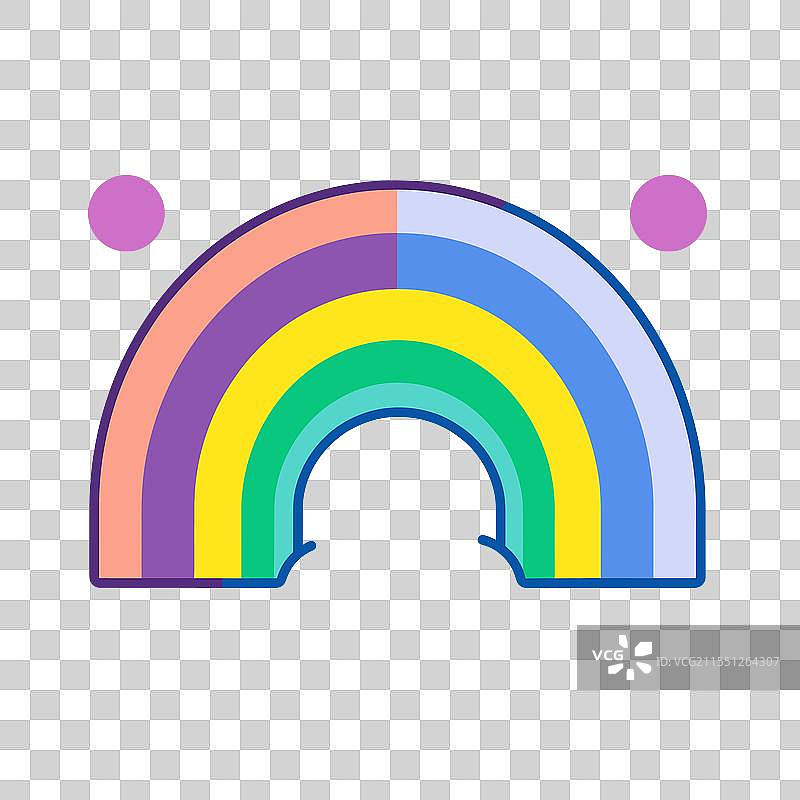 彩色圆形点缀的柔和彩虹图片素材