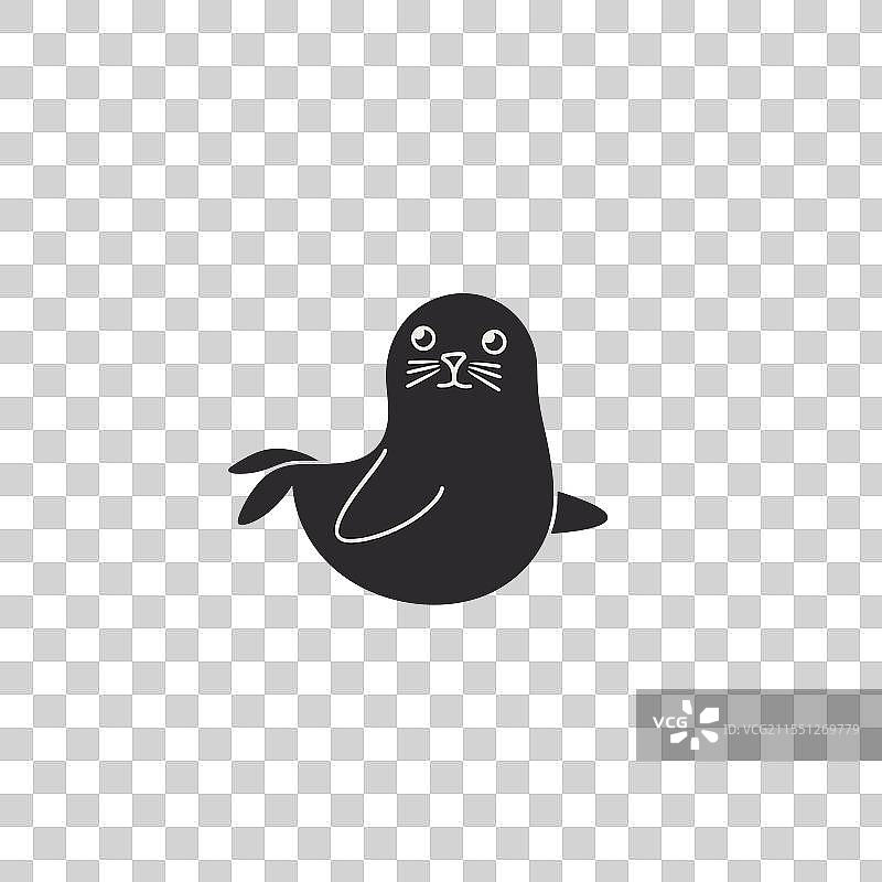 顽皮的海豹在平静的海洋水域中游泳图片素材