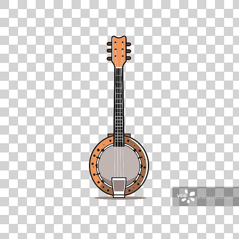 现代风格的简单班卓琴设计图片素材