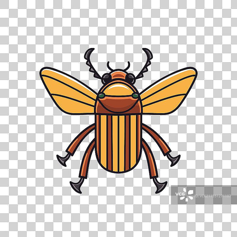 色彩斑斓的卡通蜜蜂，具有独特的特征和图片素材