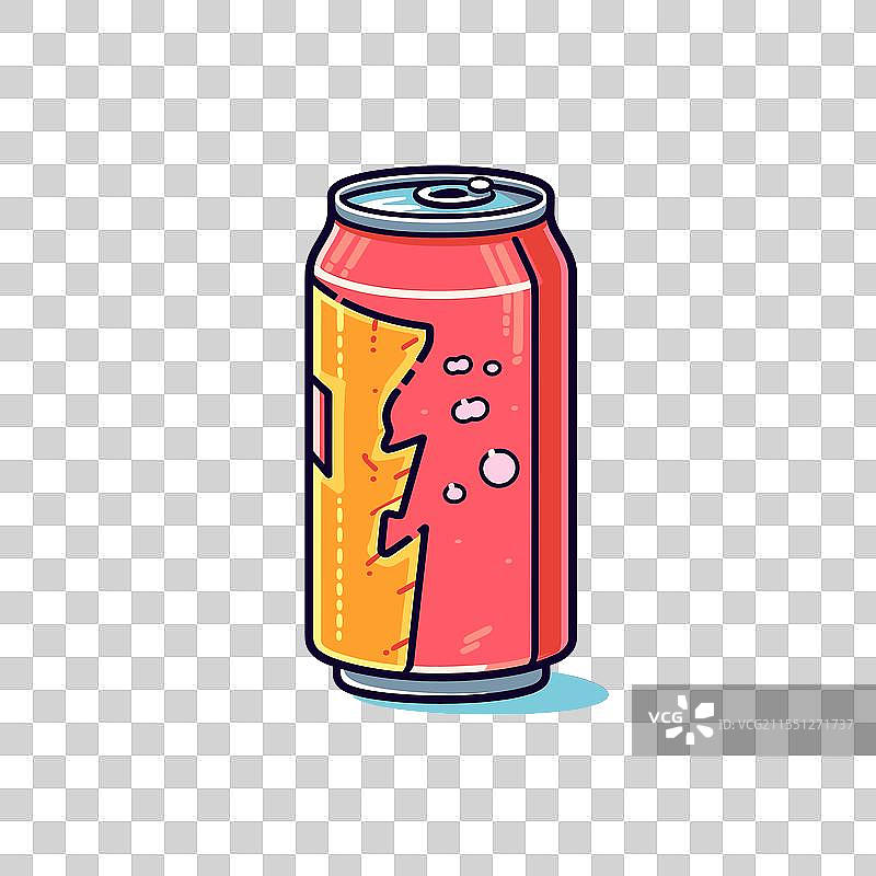 五彩缤纷的汽水罐与气泡图片素材