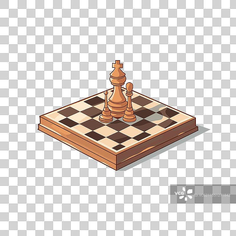 棋子在木质棋盘上摆放图片素材