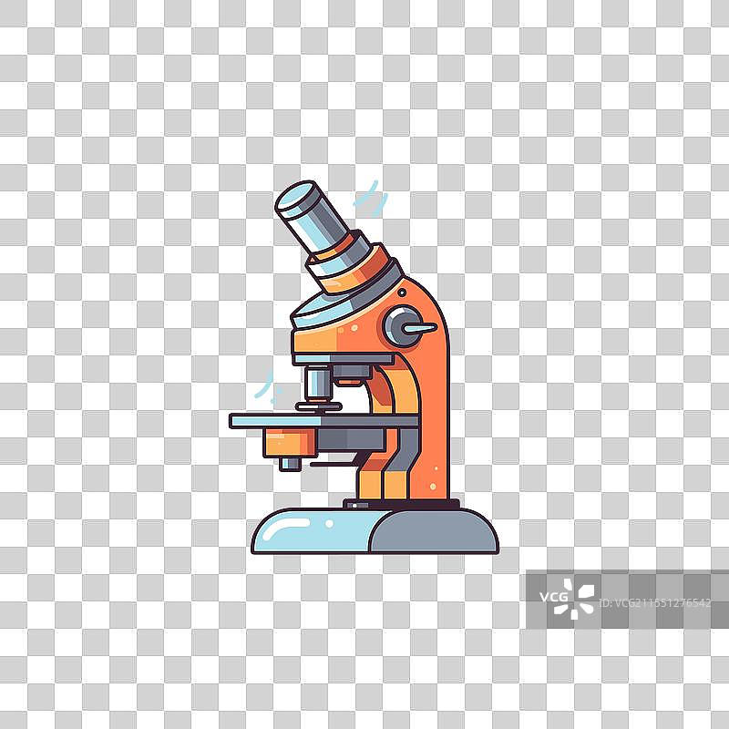 实验室环境中的经典显微镜，色彩斑斓图片素材