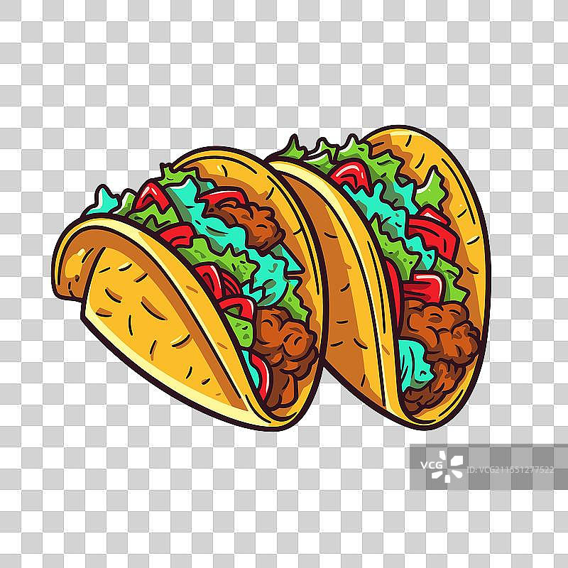 美味的玉米饼，里面填满了新鲜的食材图片素材