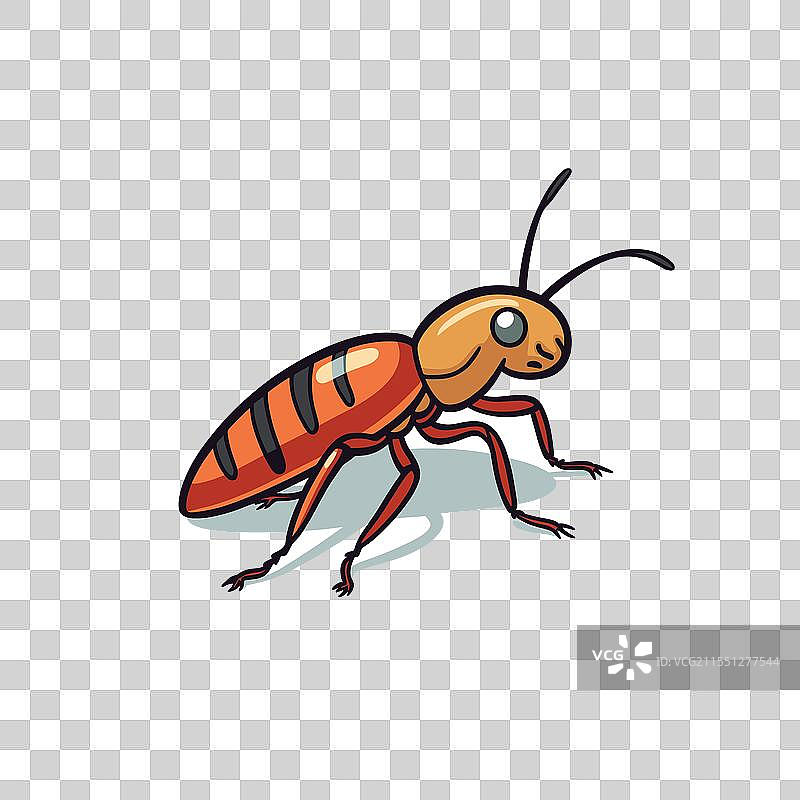 色彩斑斓的卡通蚂蚁形象图片素材