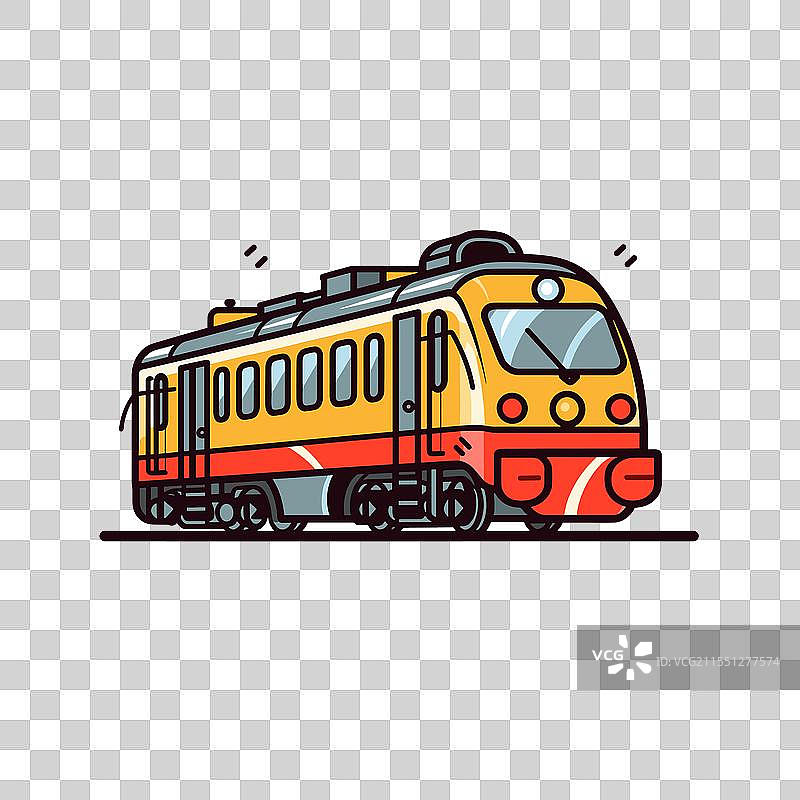 色彩斑斓的火车展示现代公共交通图片素材