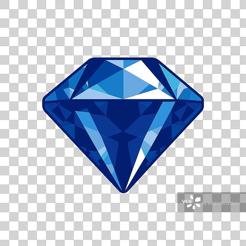 蓝色钻石，具有复杂的切面和鲜艳的色彩图片素材