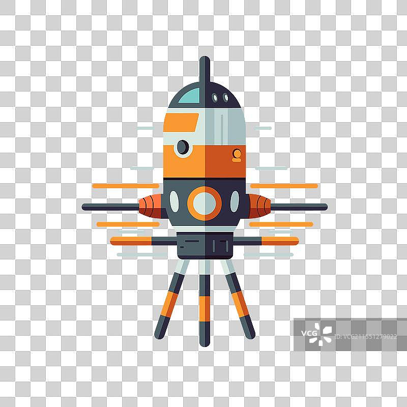 现代火箭设计展示了流线型的线条和图片素材