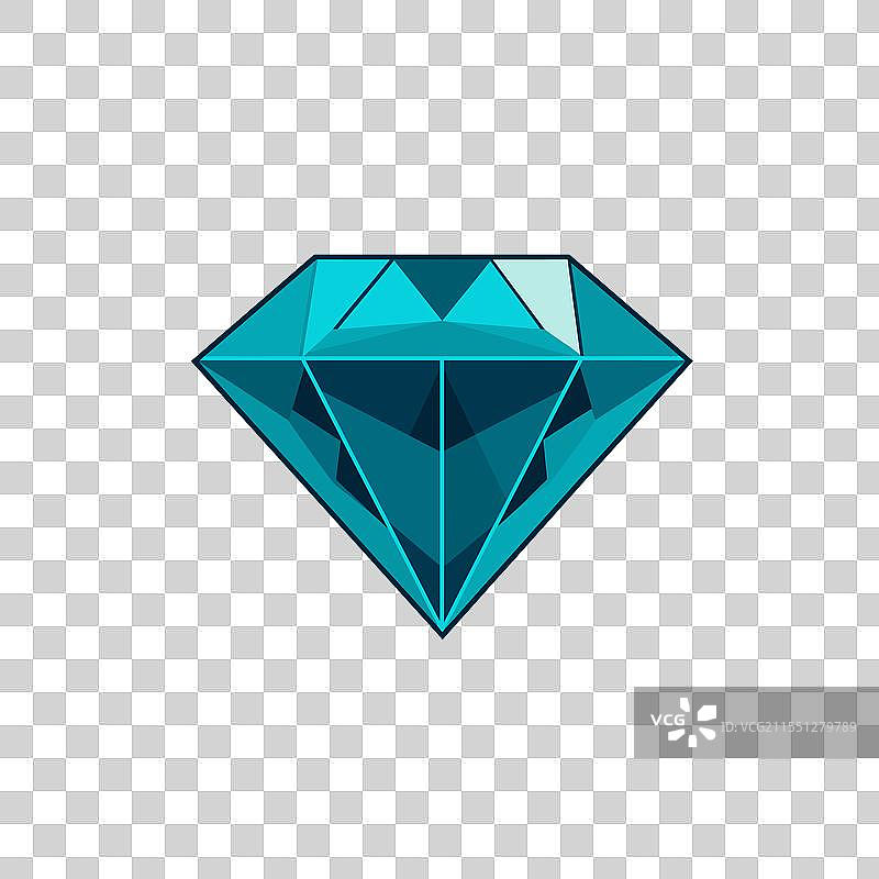 明亮的绿松石色钻石在光线下闪耀图片素材