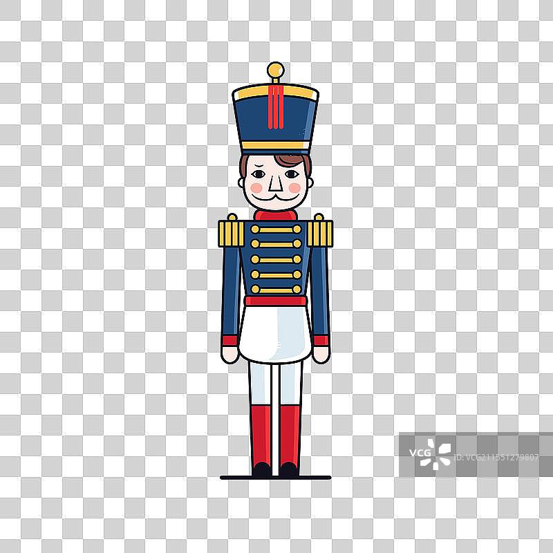 节日气氛中高高站立的胡桃夹子士兵图片素材